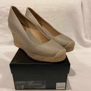 JCrew metallic silver espadrilles size 7